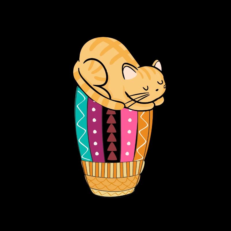 Cadeau d'instrument de batterie de chat mignon djembe