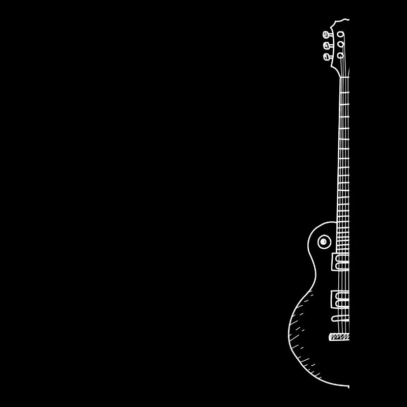 Guitar On Side Line Art Instrument Gift