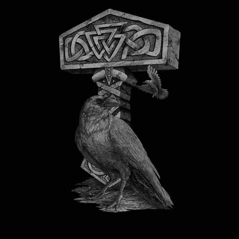Mjölnir Thor's Hammer Ravens Odin's Nordic Myths