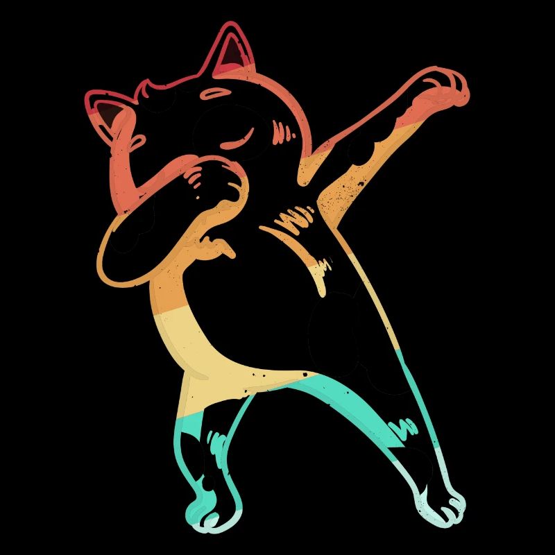 Dabbing Cat Dance Dab Vintage Retro