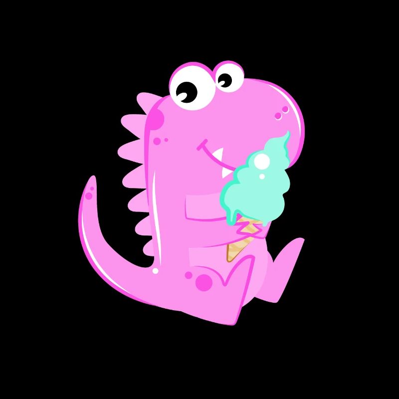 Pink Dino Dinosaurier Eiskrem Eis Kinder Kids