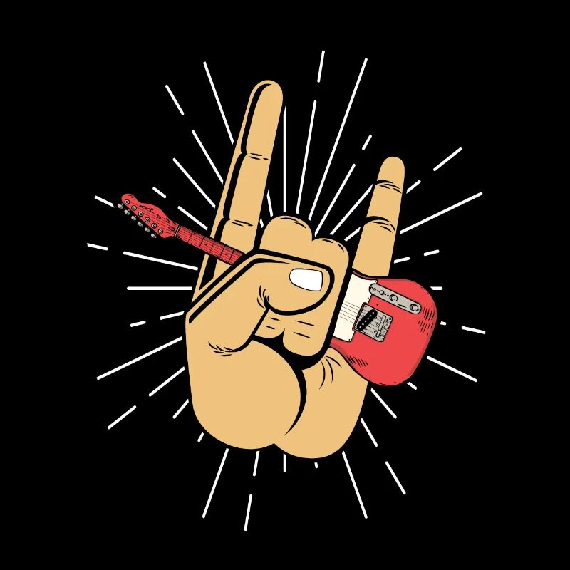 Heavy Metal Devil Horns Electric Guitar