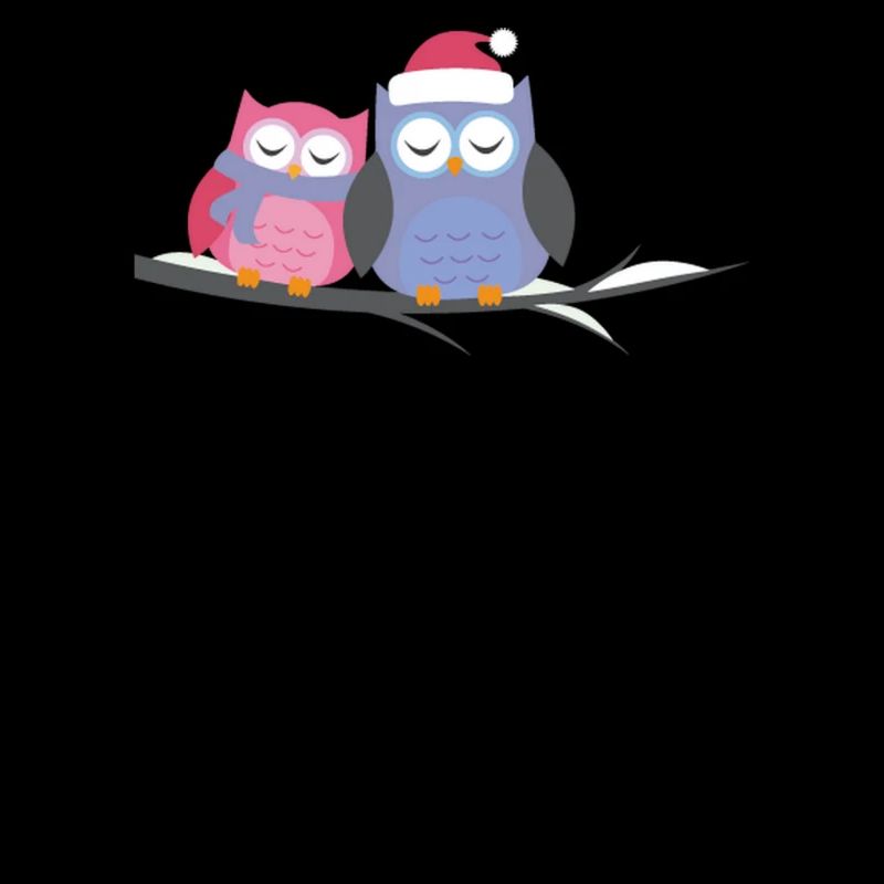 Two owl owls cuddling