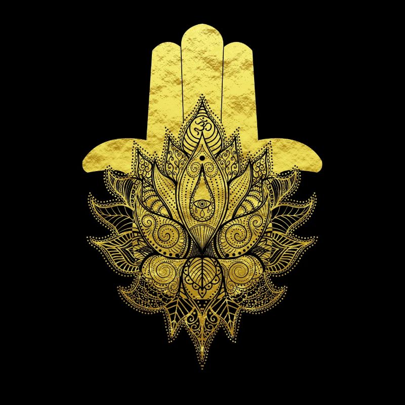 Hamsa main fleur de vie mandala symbole om