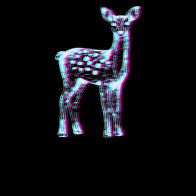 Deer in Neon Glitch