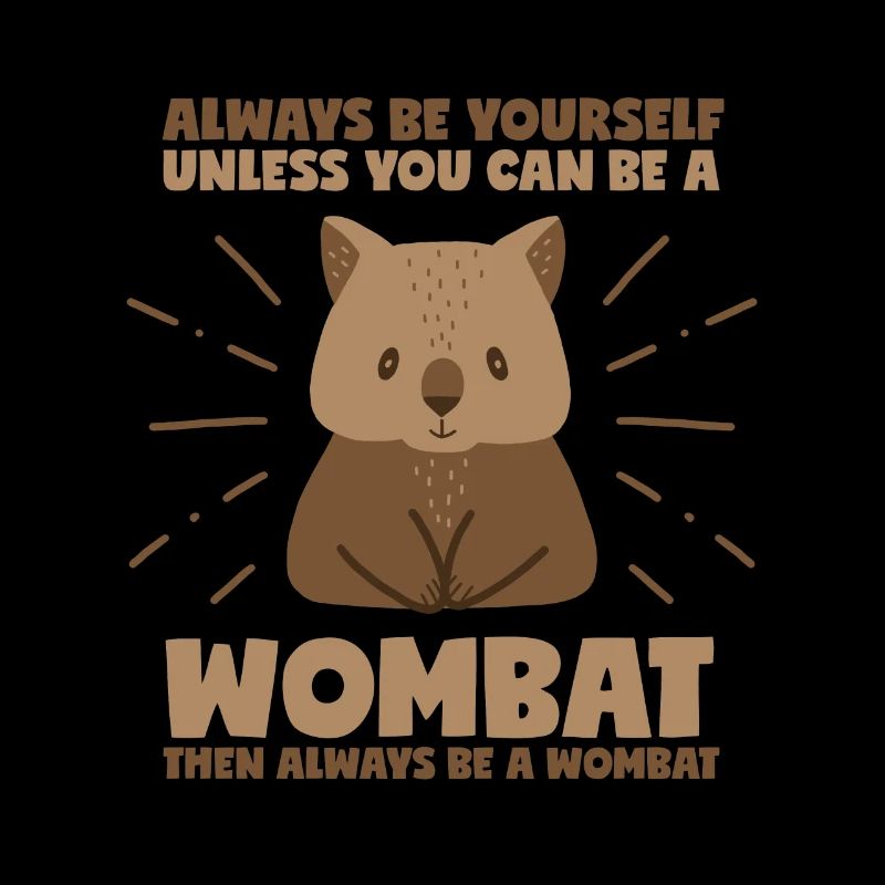 Sei ein Wombat