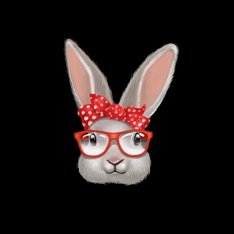 Cute rabbit face retro vintage rabbit design