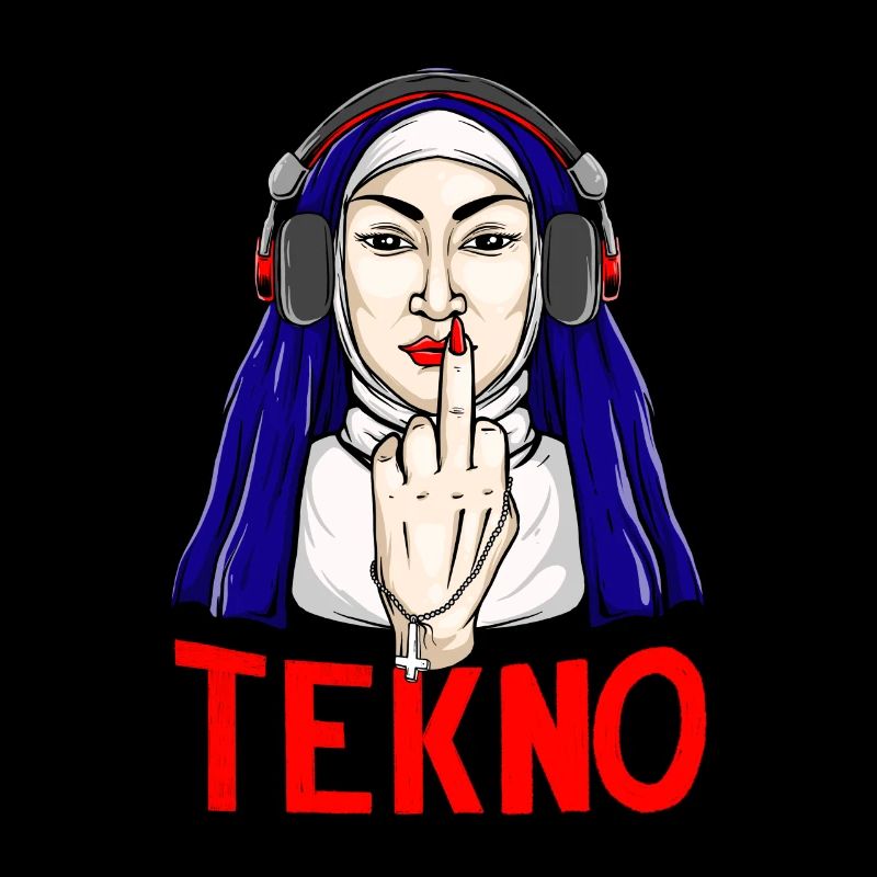 Tekno Underground Nonne Mittelfinger techno