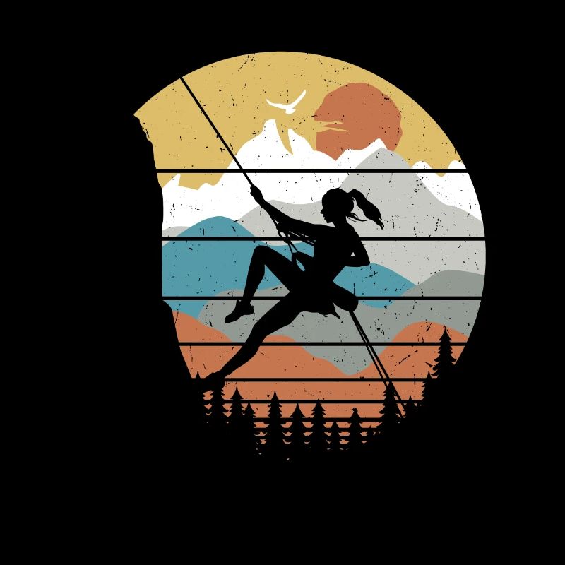 Vintage Climber Mountain Climbing Boulderer Rock