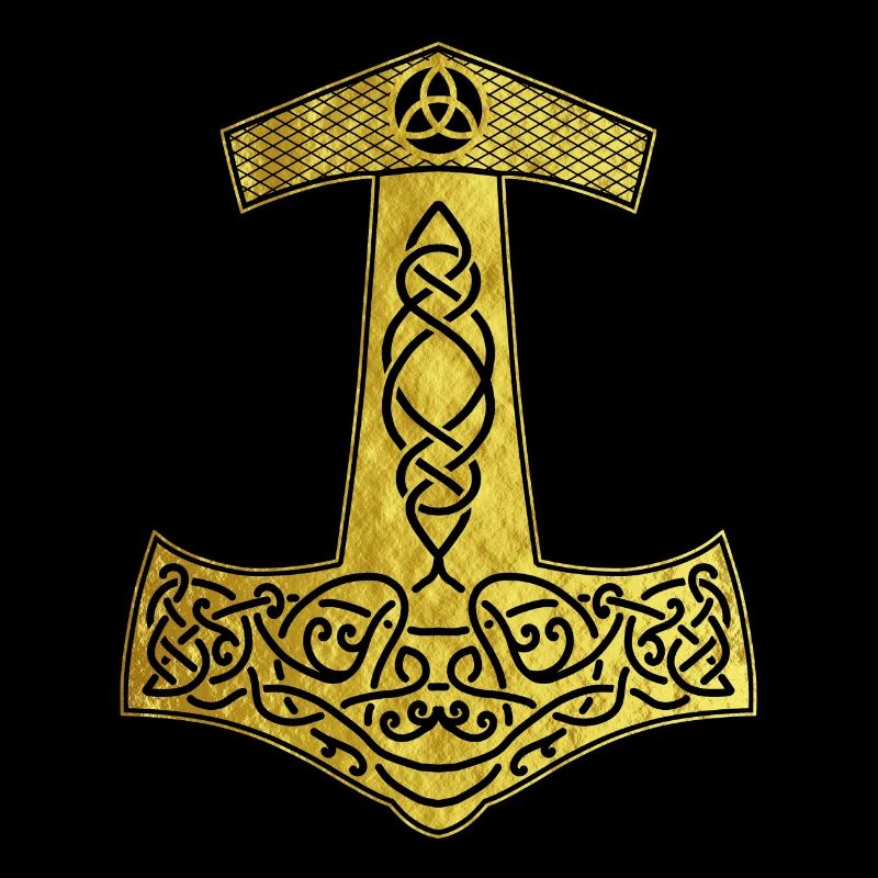 Golden Thor Hammer Nordic design gift