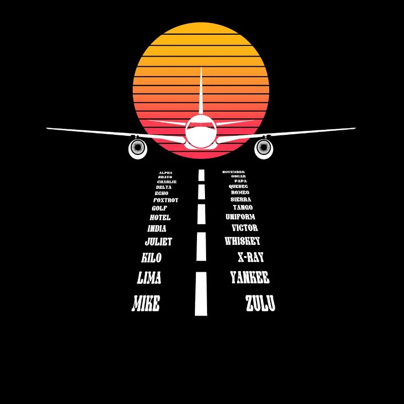 Pilotenalphabet Flugzeug Flieger Piloten Geschenk