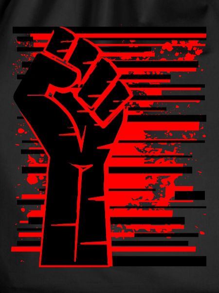 Fist red black