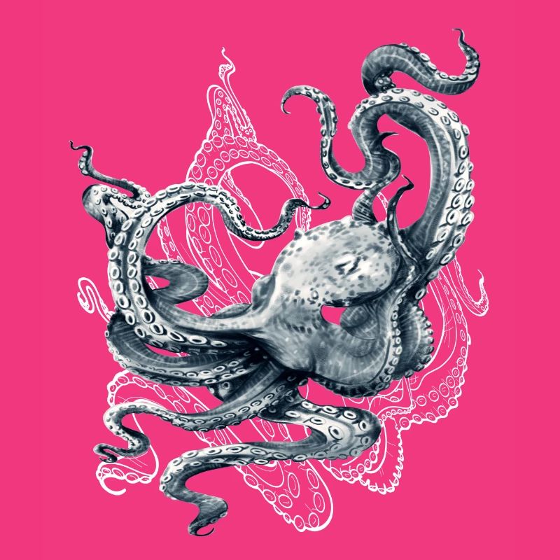 Octopus Realistic Blue Ocean Octopus Squid