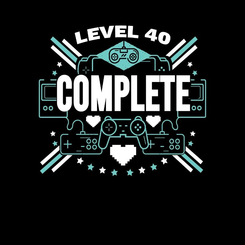 40 Geburtstag Gamer Level Complete 40