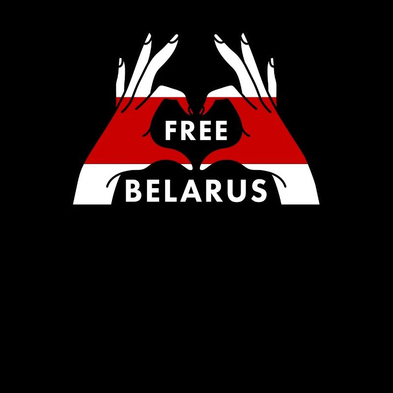 Free Belarus heart hand symbol Belarus protest