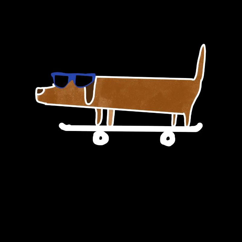 Funny dachshund dog skateboard