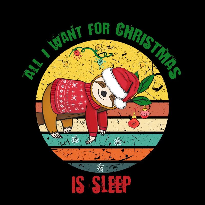Sloth with Christmas sweater