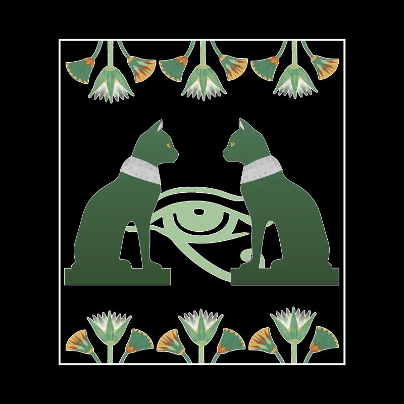 Déesse du chat Bastet et Horus Eye, Art Egypte