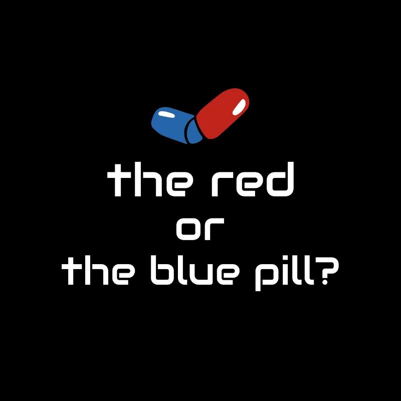 red and blue capsule Matrix - funny design matrix