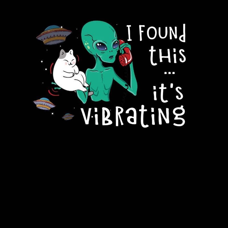 Funny and retro space cat aliens