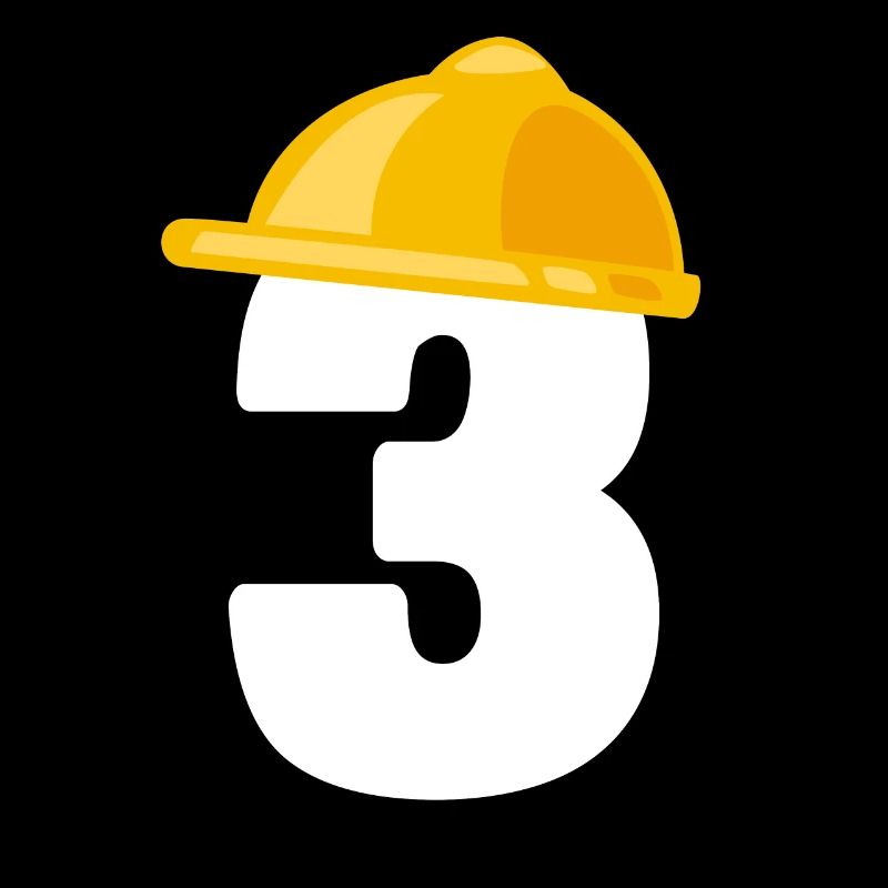 Crane excavator 3rd birthday children 3 years construction site