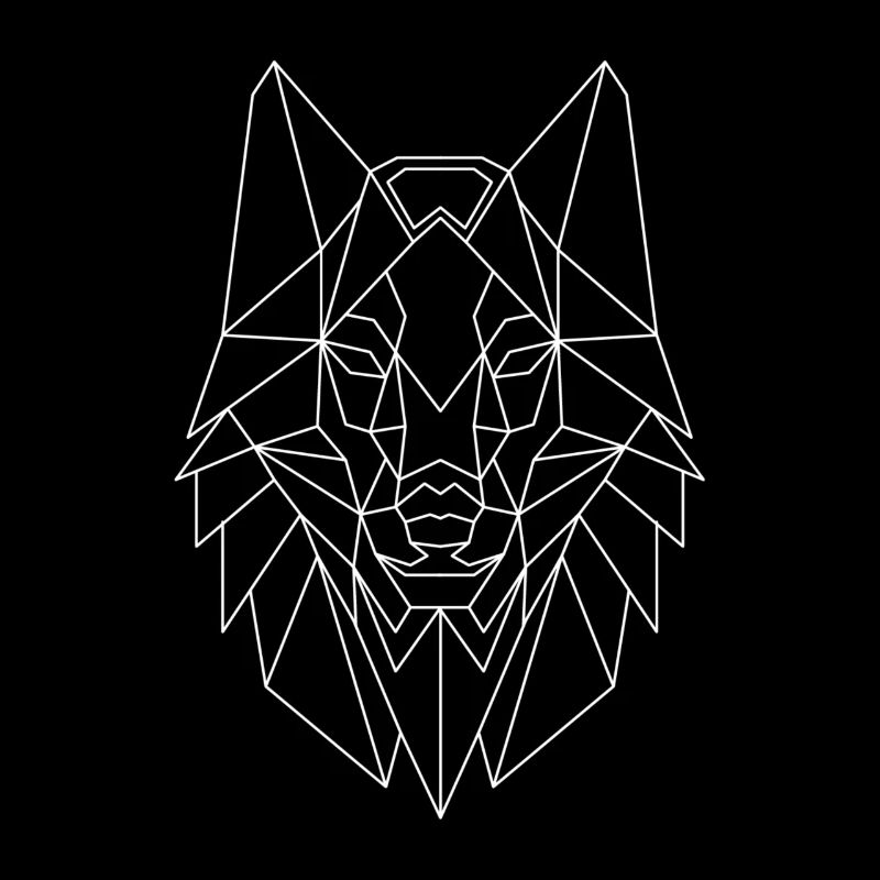 Polygon Wolf Husky Dog Design - Geometric Wolves