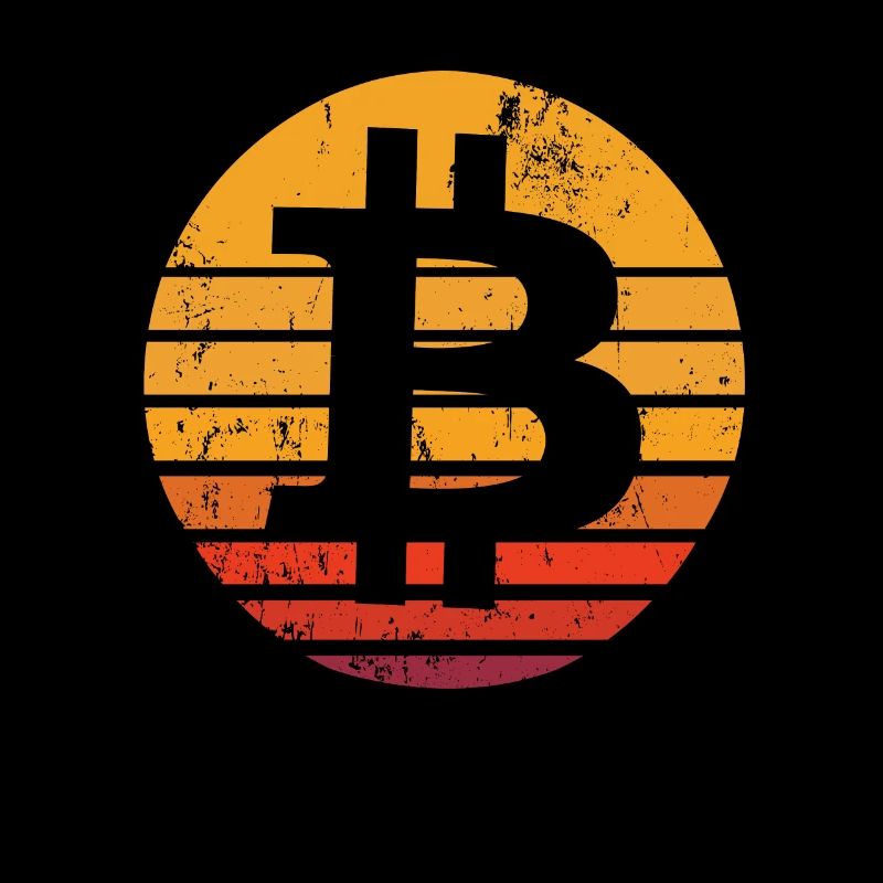 Bouton Bitcoin rétro - Bitcoins de crypto-monnaie