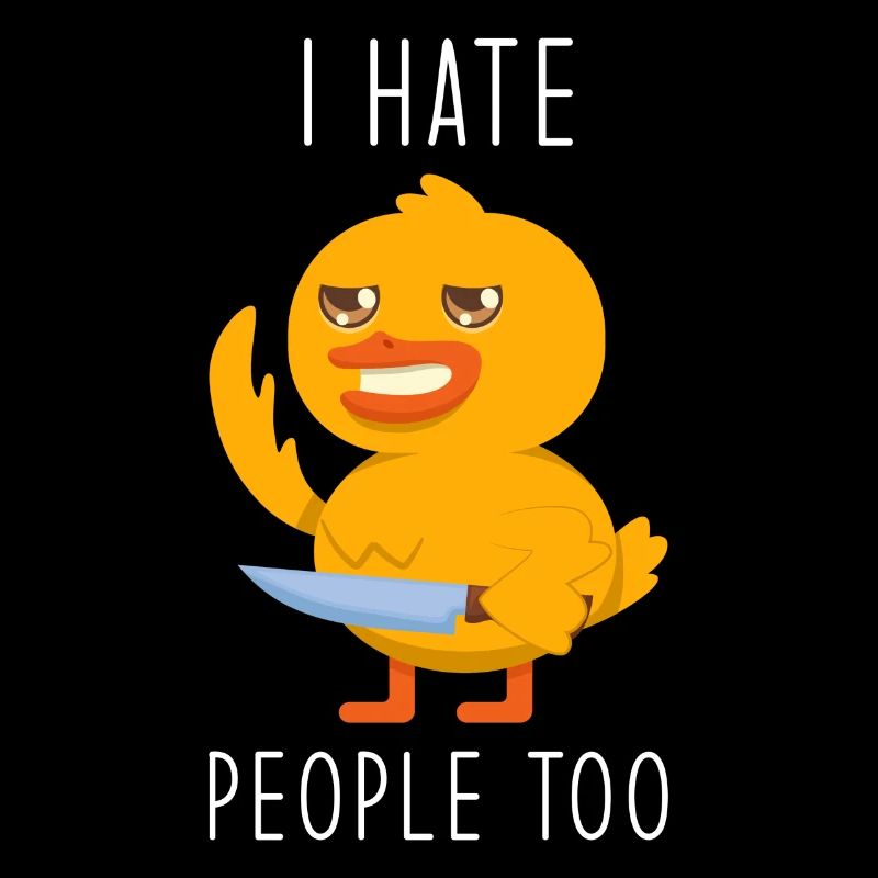 Ente mit Messer Ich hasse Menschen