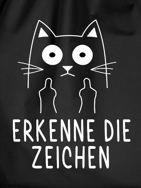 Katze mit Mittelfinger