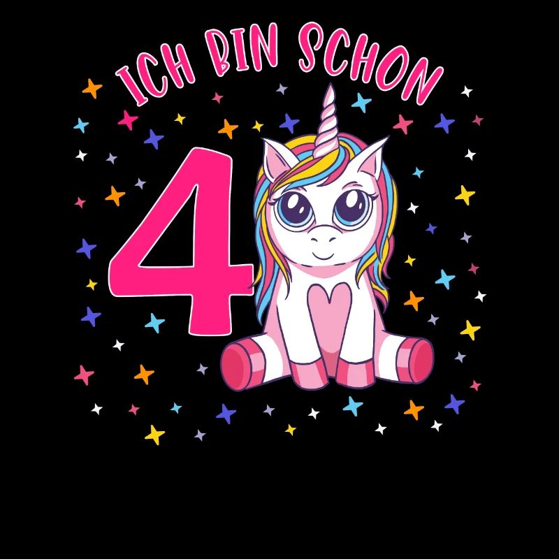 ich bin schon 4 Einhorn Geburtstag Kind Mädchen
