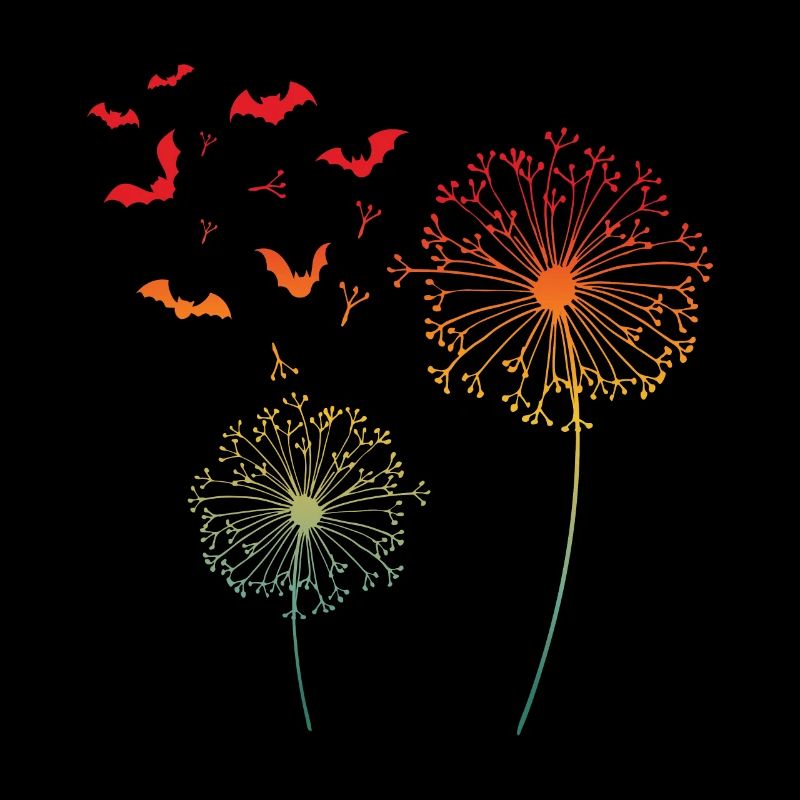 Fledermaus Pusteblume Löwenzahn Blume Halloween