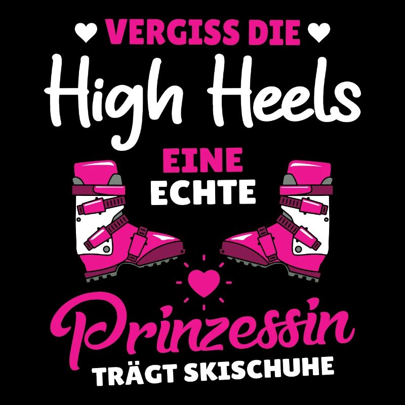 Prinzessin trägt Skischuhe