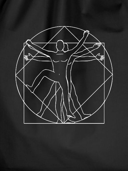 Bouldering Vitruvian man climber