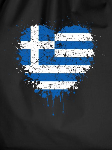 Greece Flag Heart