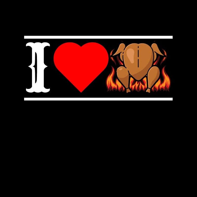 Ich liebe Brathähnchen mit Herz cooles lustiges