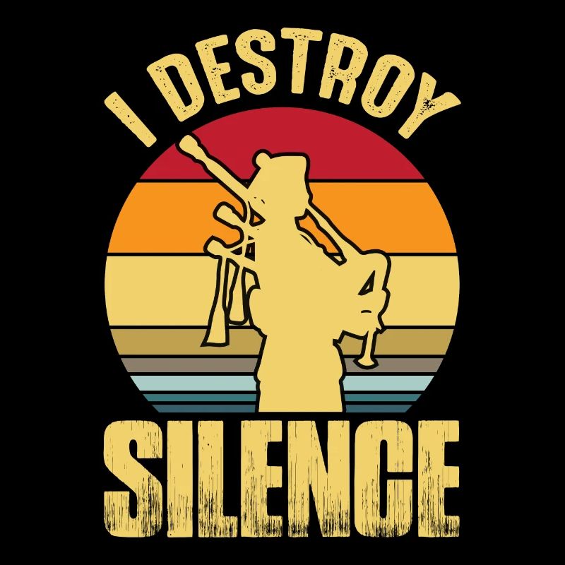 Dudelsack Destroy Silence Sackpfeife Retro