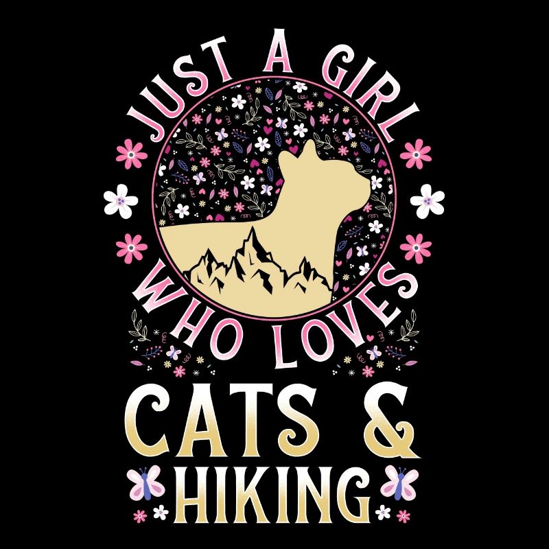 Cats and hiking saying gift