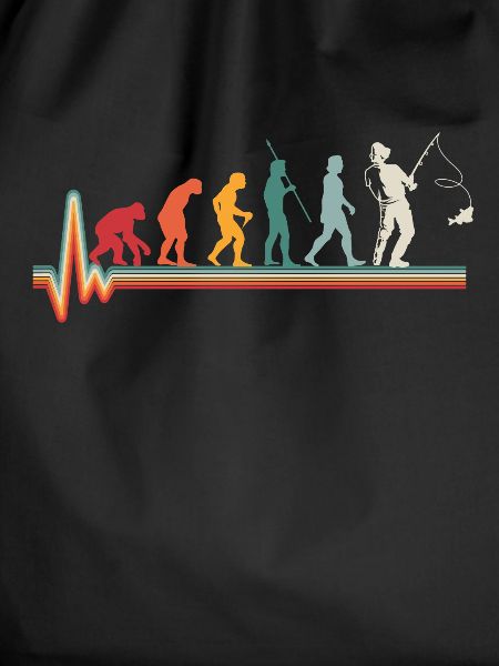 Evolution Angler Herzschlag Retro Geschenk