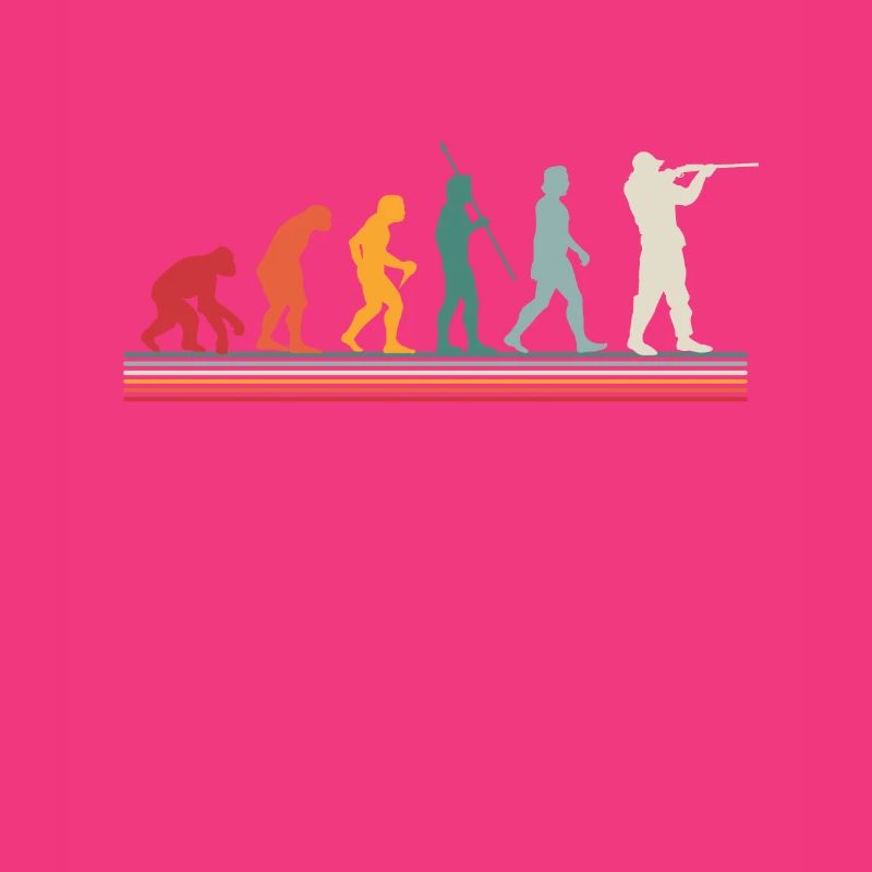 Evolution Hunter Hunting Retro Gift