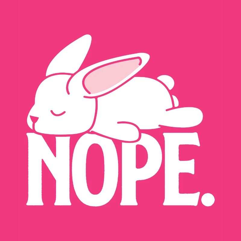 Nope Lazy Rabbit Funny Cute Rabbit Sleeping Rabbit