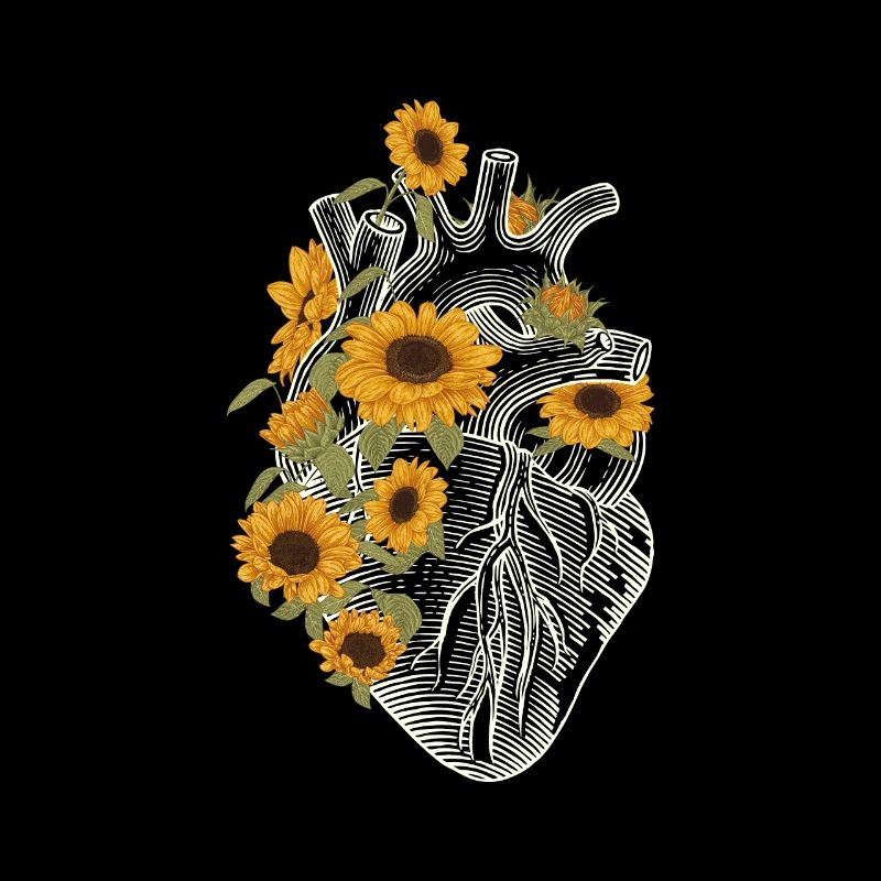 Anatomische Herz Sonnenblume Blumen Herz