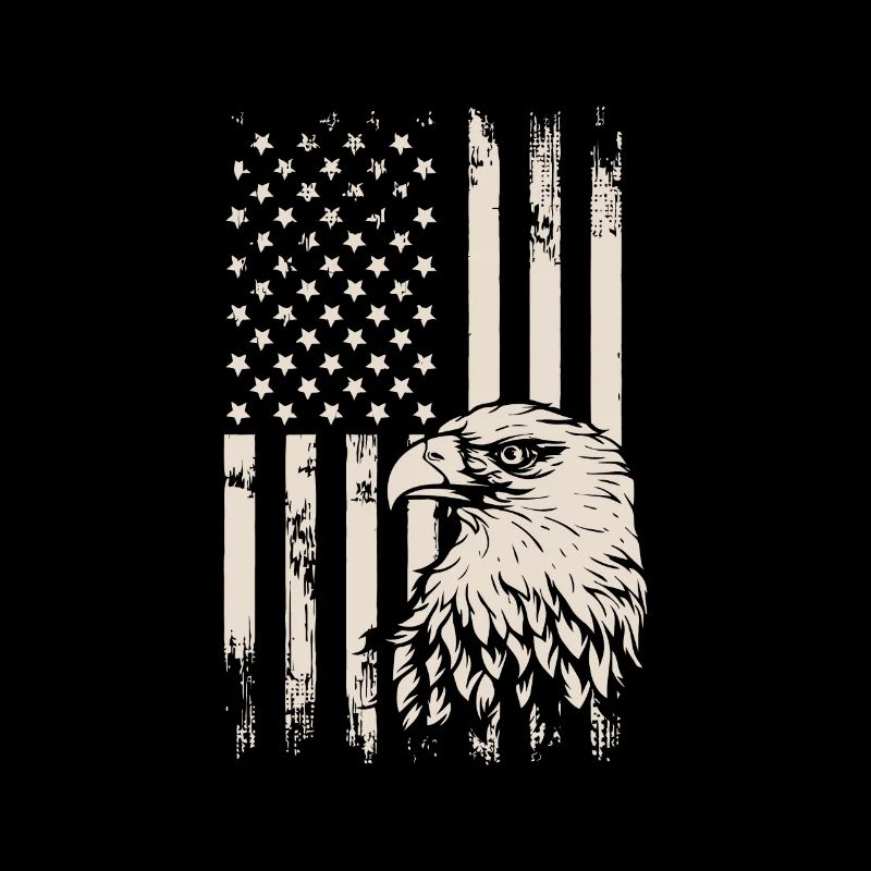 American Flag Eagle USA Distressed