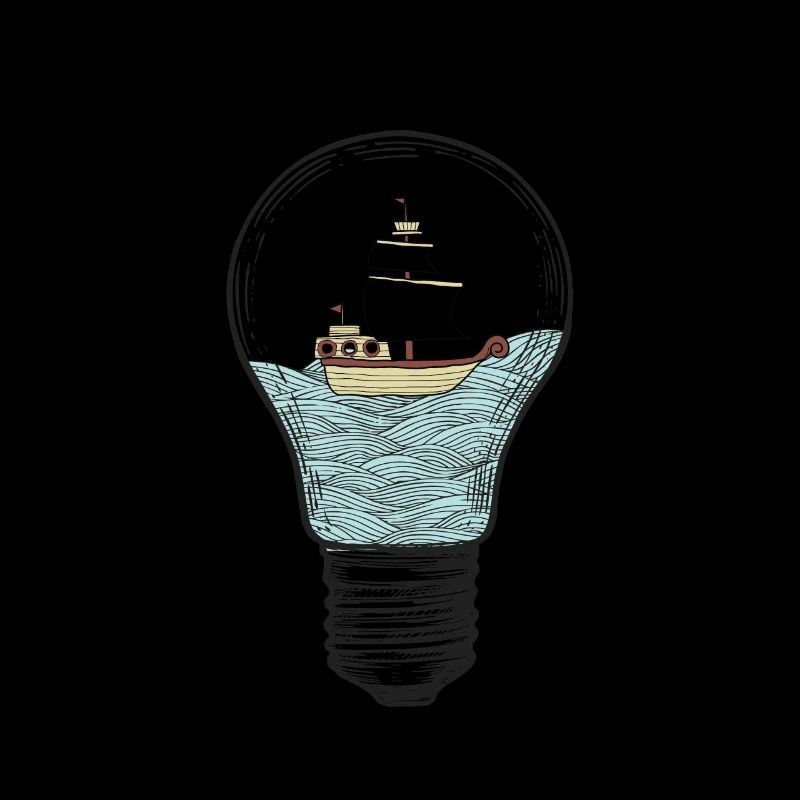 Never Stop Exploring Light Bulb Sailor Sail