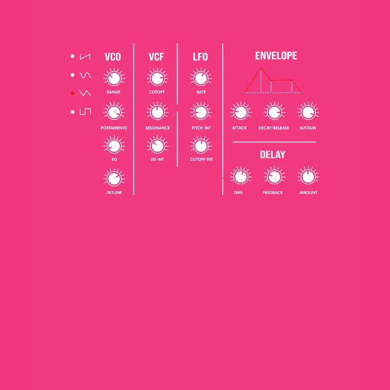 Retro Synthesizer Analog Synth Buttons DJ Studio