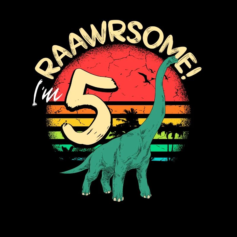 Brachiosaurus Dinosaur 5 Years Birthday Dino