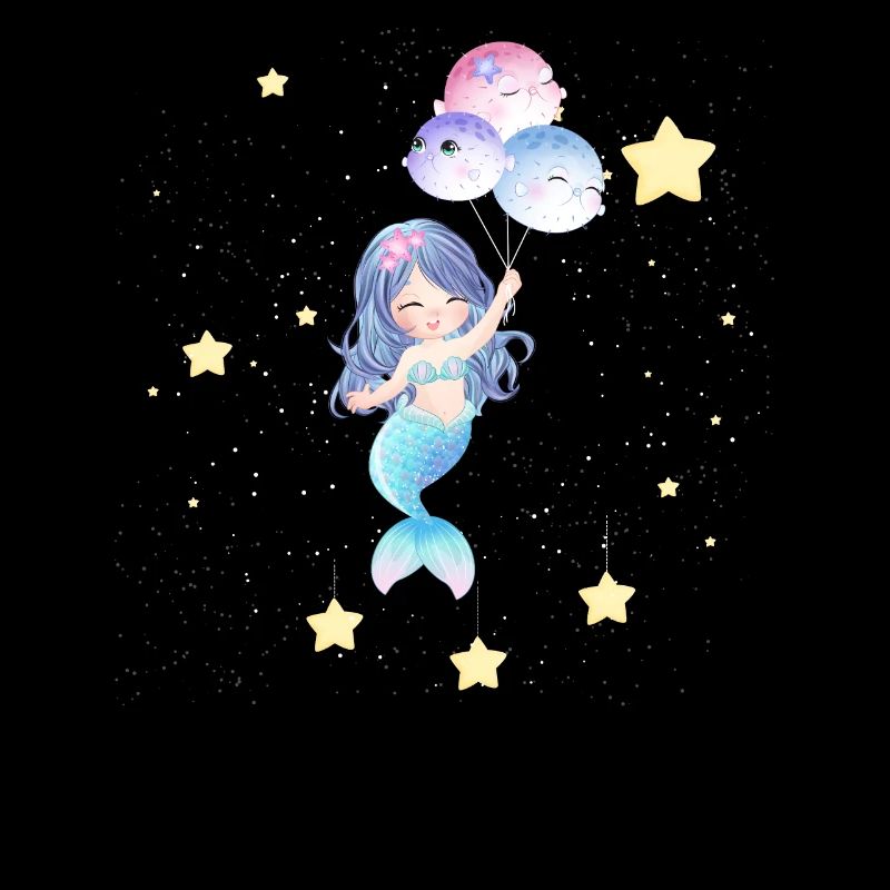 Sirène de l’espace flottant avec des ballons
