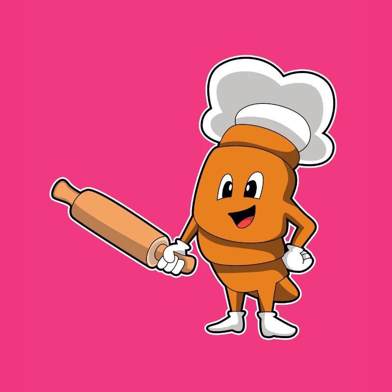 Bread as a cook with rolling pin