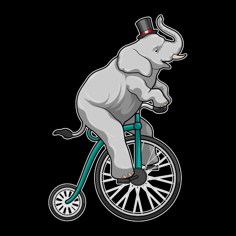Éléphant au cirque avec vélo