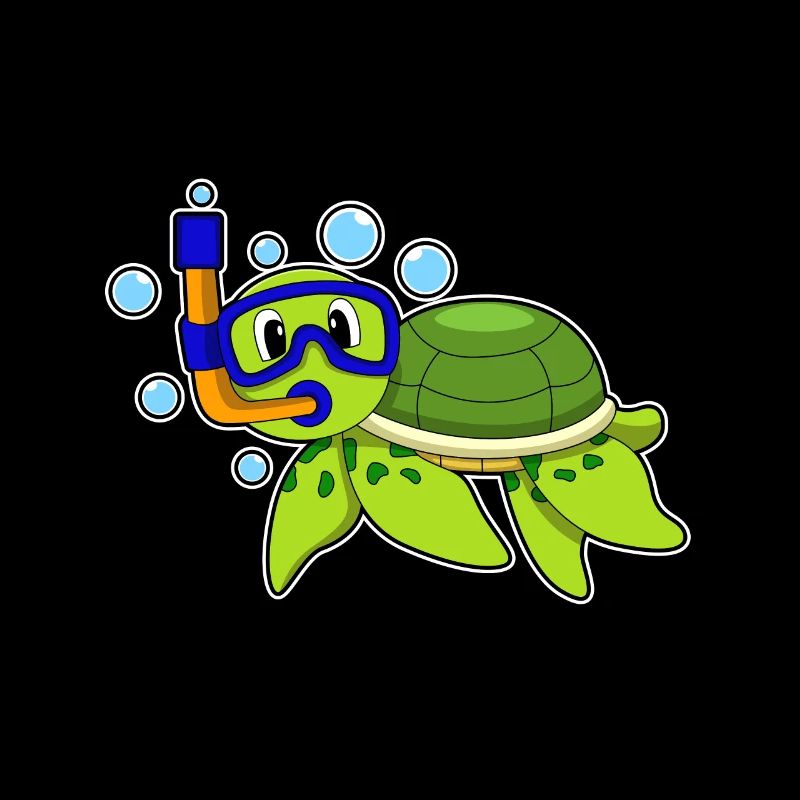 Plongée avec tortue avec tuba