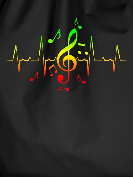 Reggae Music Note Hearbeat